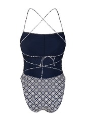 Tory Burch monogram-pattern swimsuit