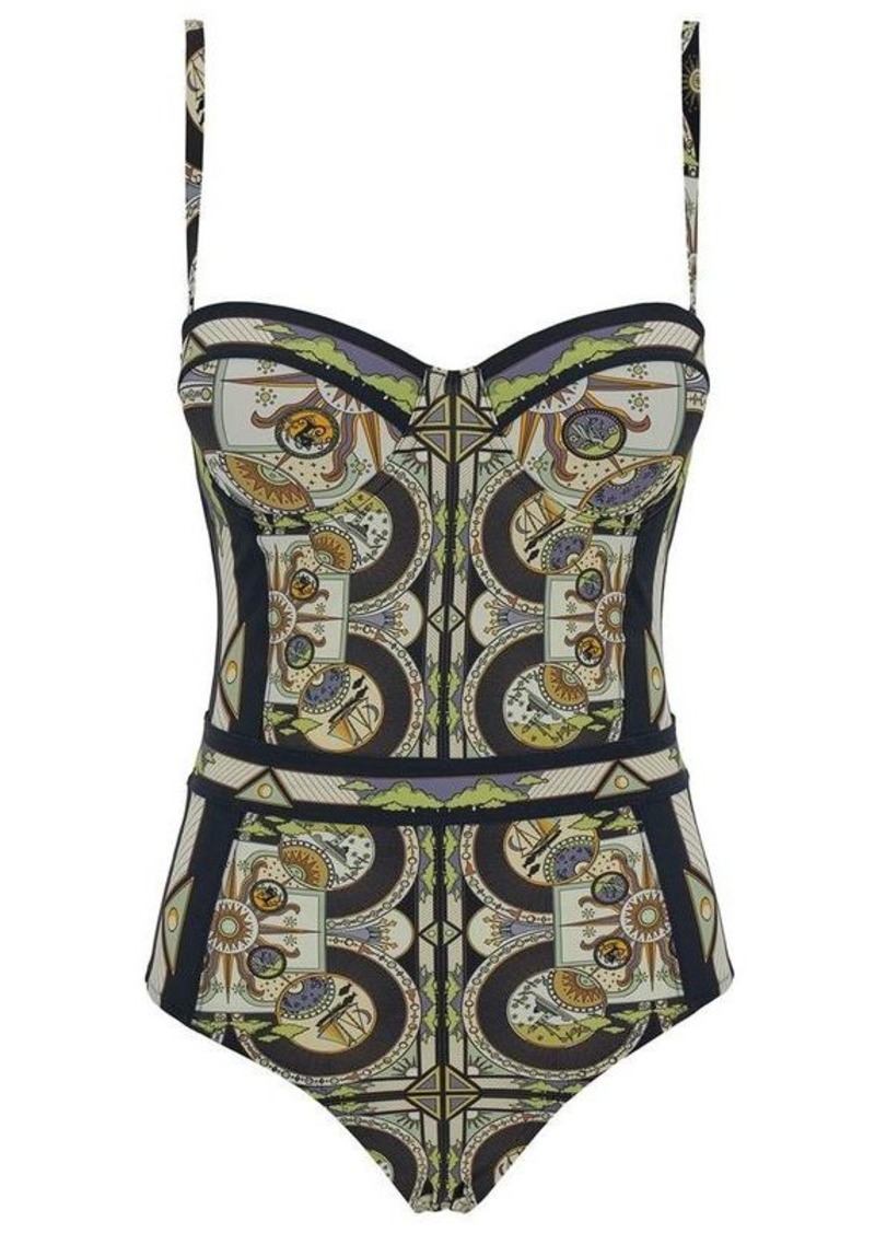 Tory Burch Multicolor One-Piece with All-Over Graphic Print in Nylon Blend Woman