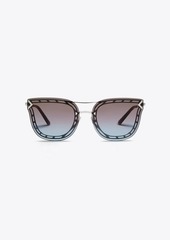 Tory Burch Open-Wire Cat-Eye Sunglasses