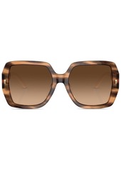 Tory Burch oversize-frame logo-plaque sunglasses