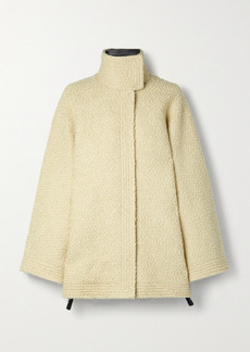 Tory Burch Oversized Leather-trimmed Wool-blend Boucle Jacket