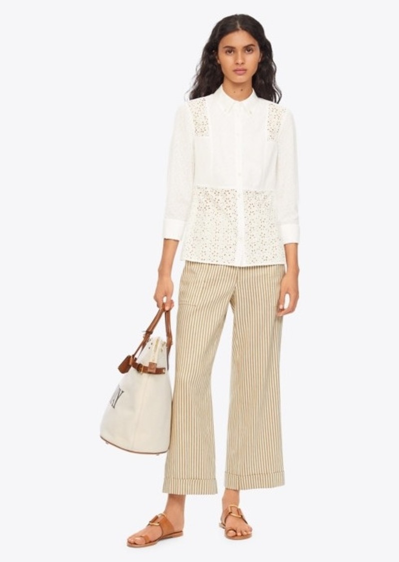 Tory Burch Patchwork Eyelet Shirt | Tops