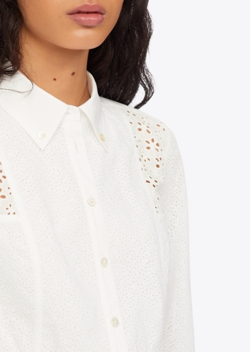 Tory Burch Patchwork Eyelet Shirt | Tops