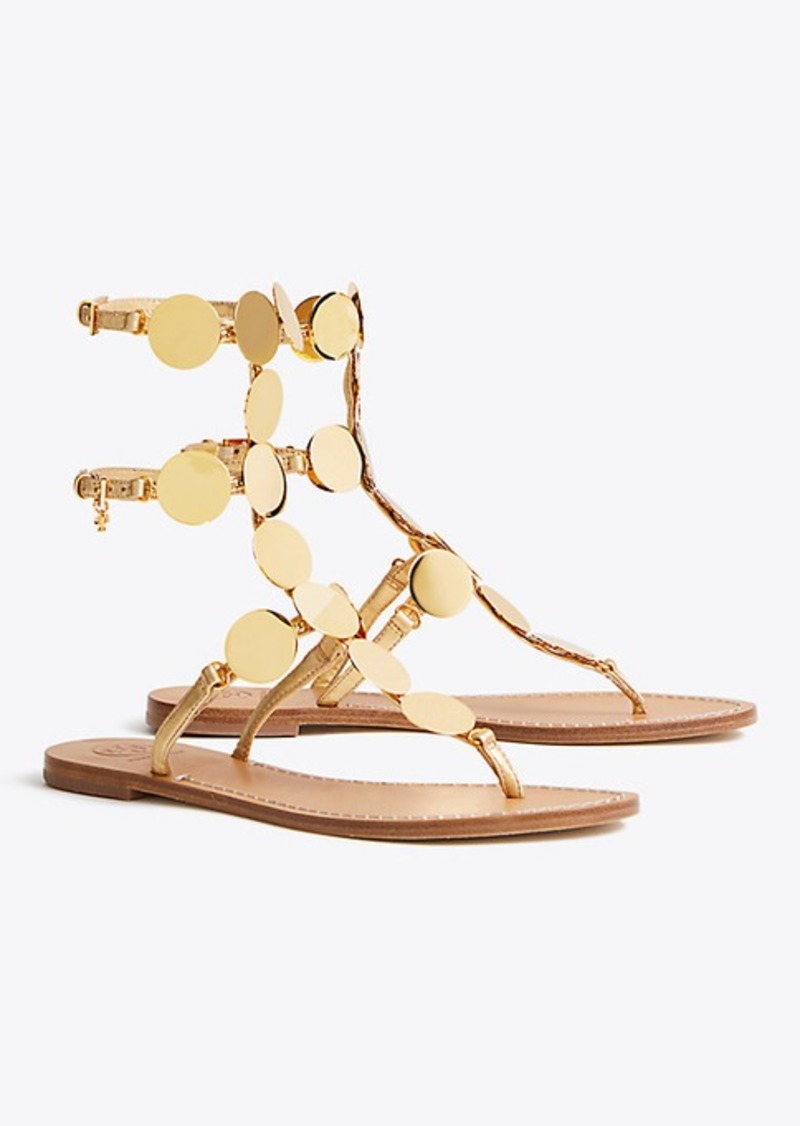 Tory Burch PATOS METALLIC DISK GLADIATOR SANDAL | Shoes