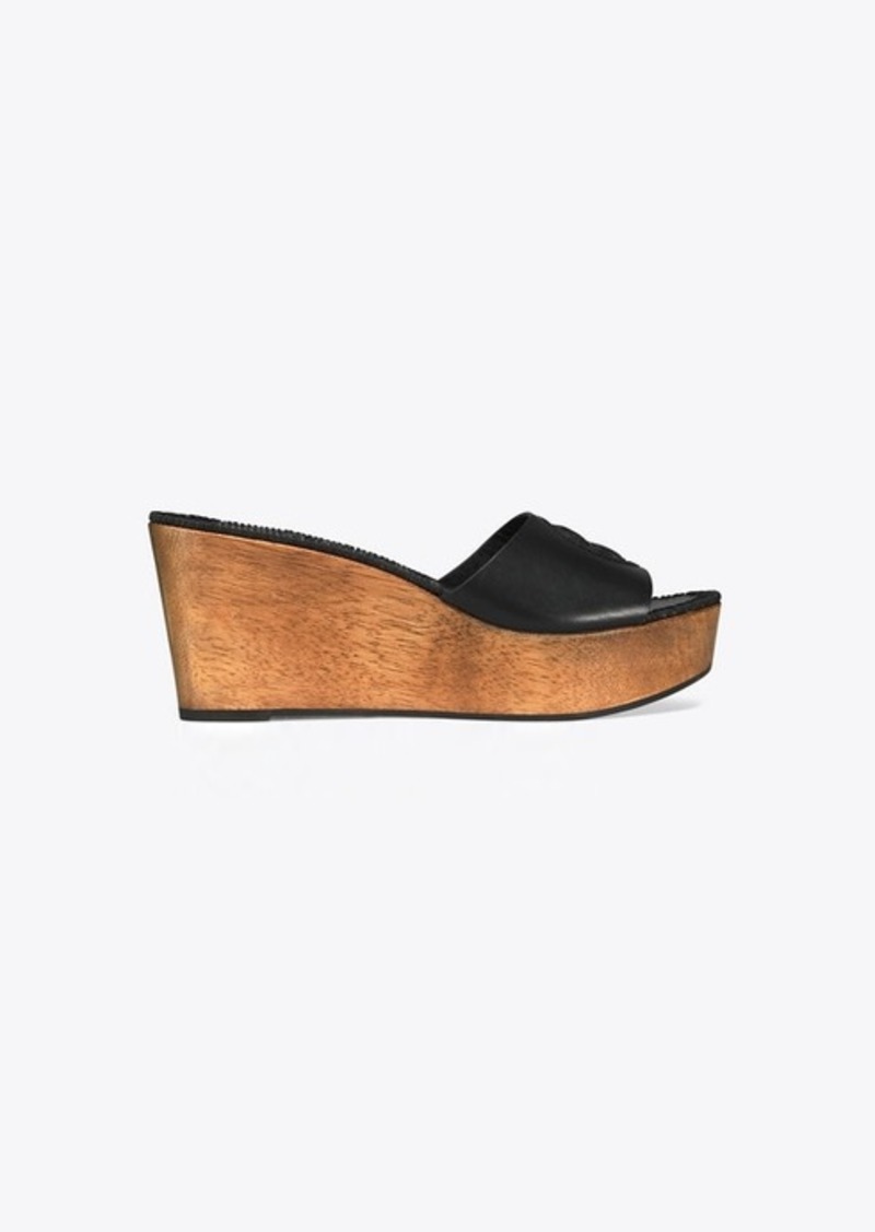 tory burch patty heeled wedge slide