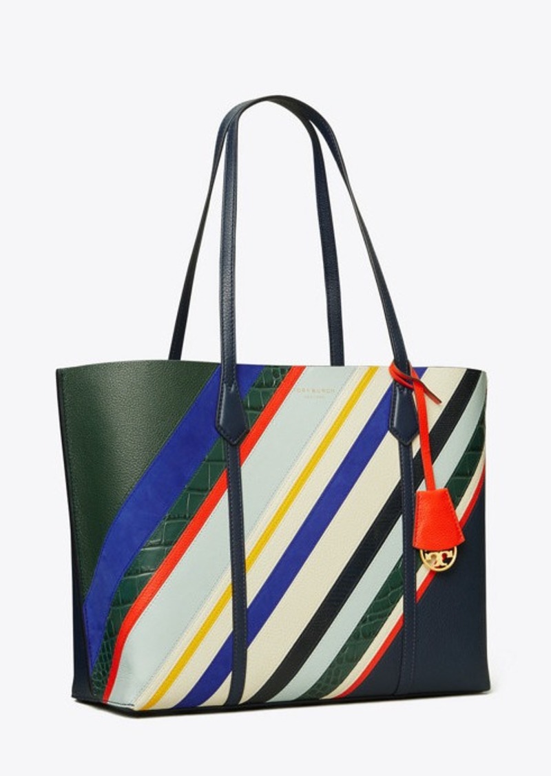 Tory Burch Perry Balloon Stripe Triple-Compartment Tote | Handbags