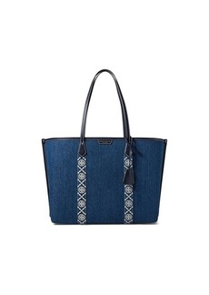 Tory Burch Perry Denim Triple-Compartment Tote