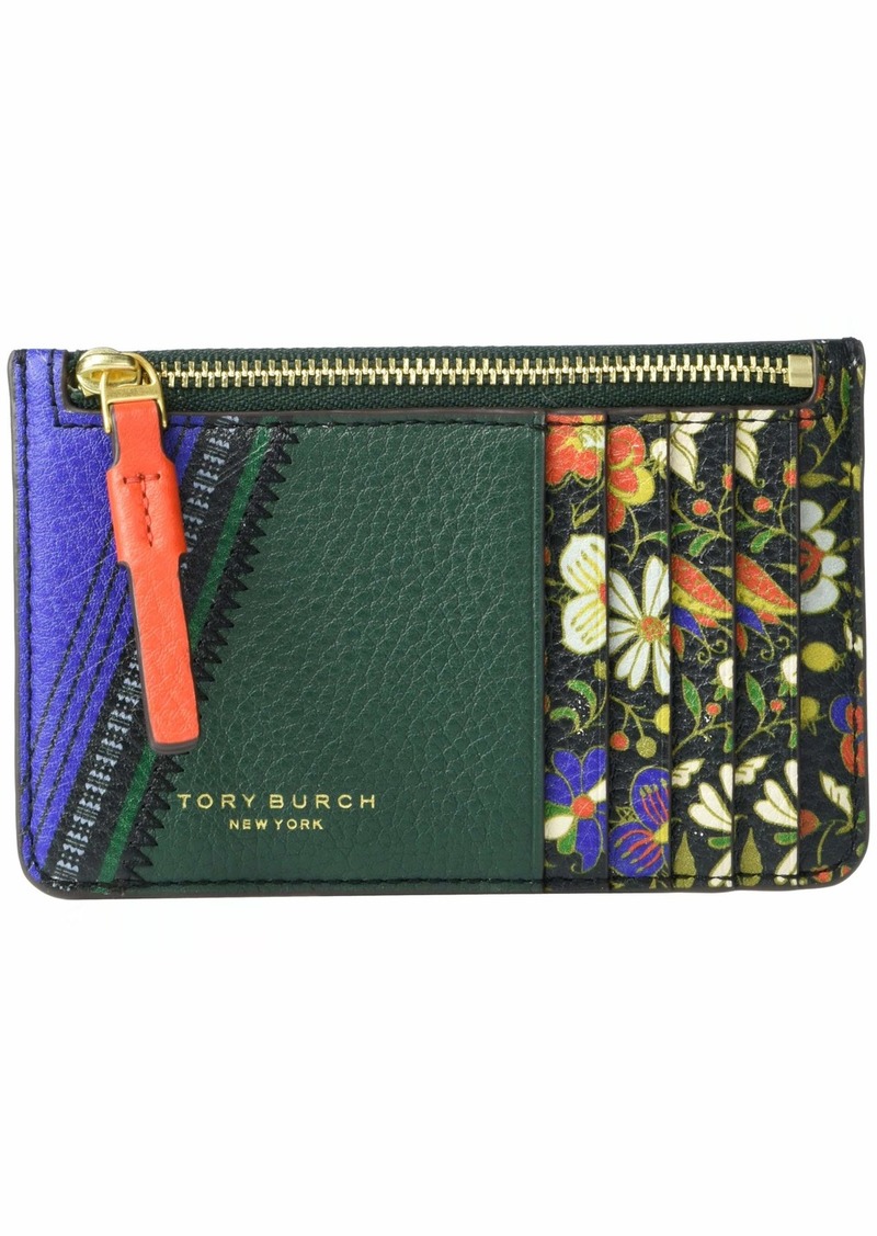 Tory Burch Perry Mixed-Print Top Zip Card Case | Handbags