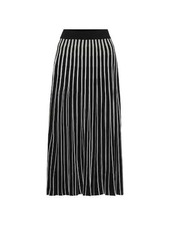 Tory Burch Pleated striped knit midi skirt
