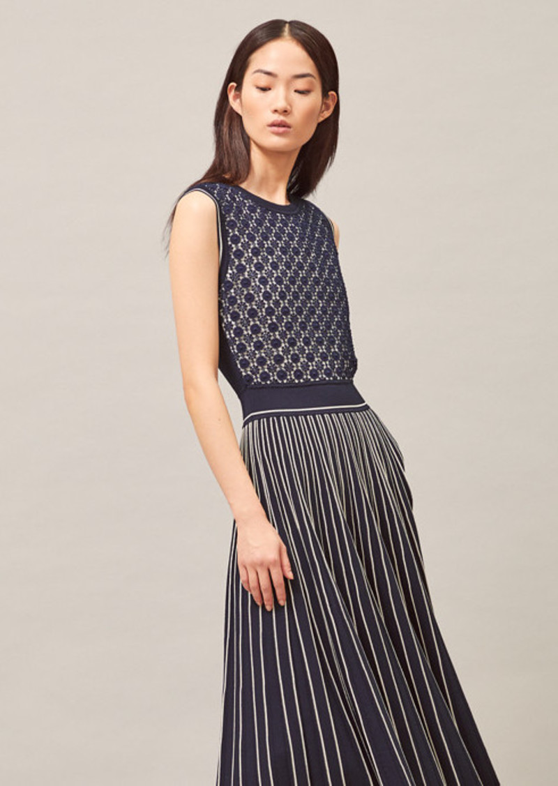 tory burch pleated sweater dress