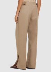 Tory Burch Pleated Wool Blend Wide Pants