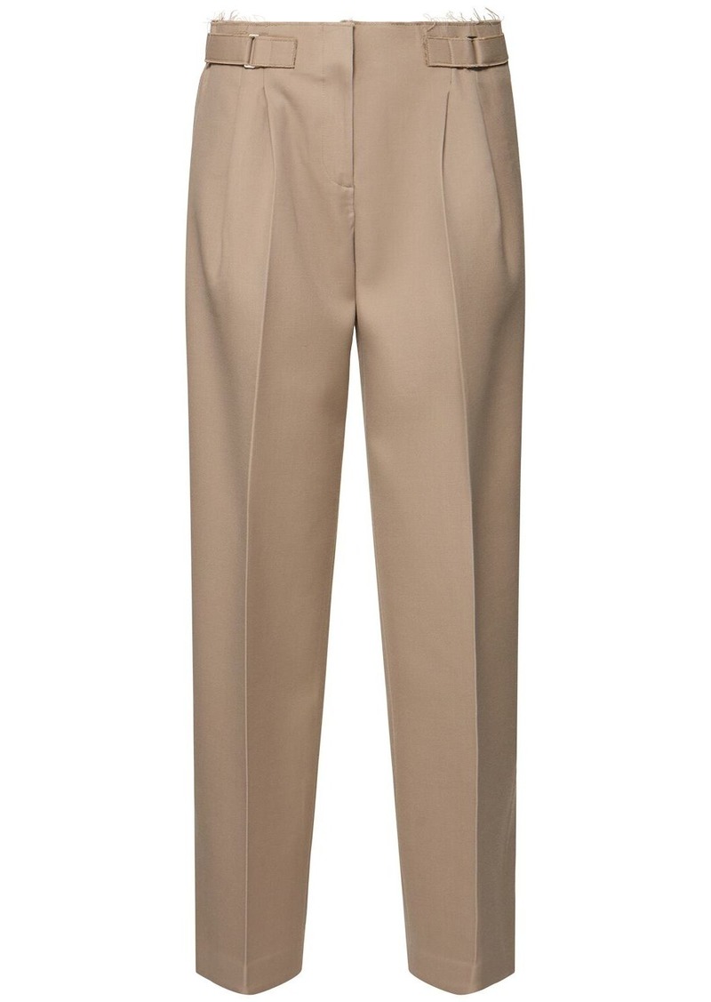 Tory Burch Pleated Wool Blend Wide Pants