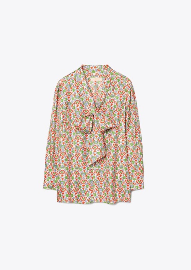 Printed Bow Blouse - 62% Off!