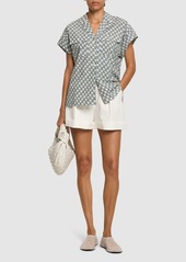 Tory Burch Printed Cotton Poplin Camp Shirt