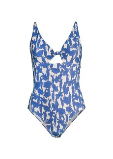 Tory Burch Printed Knot One-Piece Swimsuit