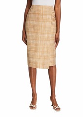 Tory Burch Printed Linen-Blend Wrap Skirt