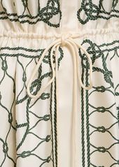 Tory Burch Printed Silk Long Shirt Dress