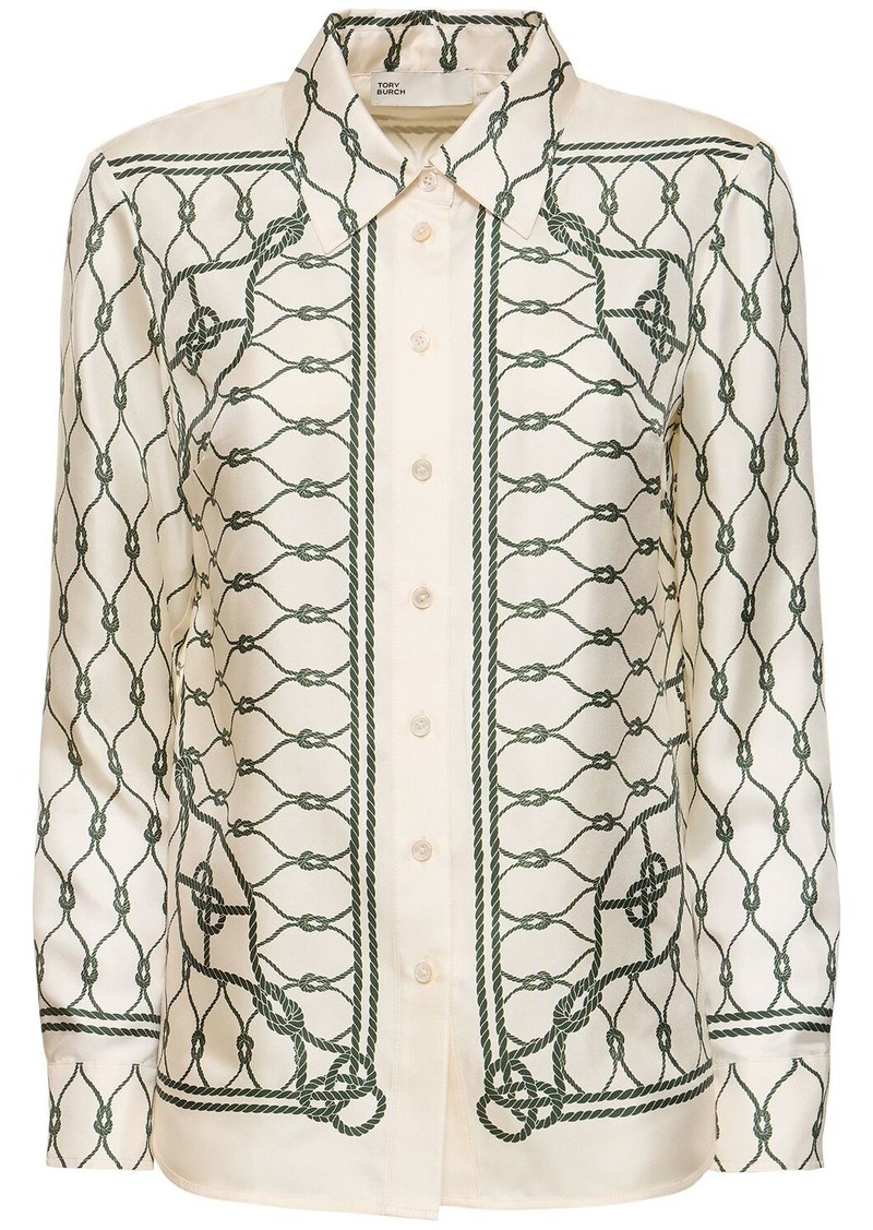 Tory Burch Printed Silk Twill Shirt