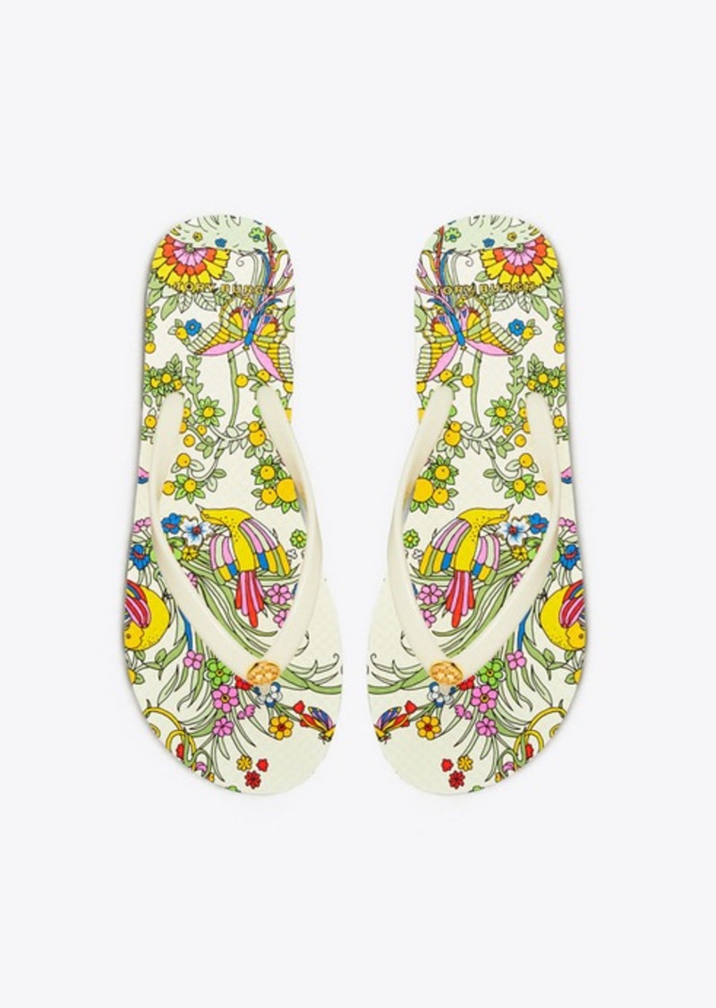 tory burch printed thin flip flops