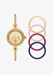 Tory Burch Reva Bangle Watch Gift Set, Multi-Color/Gold-Tone Stainless Steel