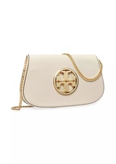 Tory Burch Reva Leather Clutch-On-Chain