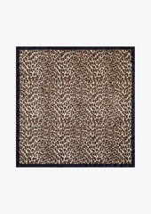 Tory Burch Reva Leopard Double-Sided Silk Square Scarf 