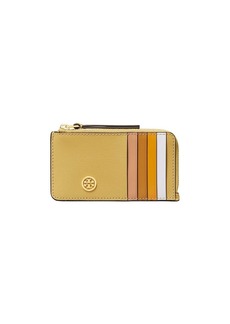 Tory Burch Robinson Colorblocked Leather Card Case