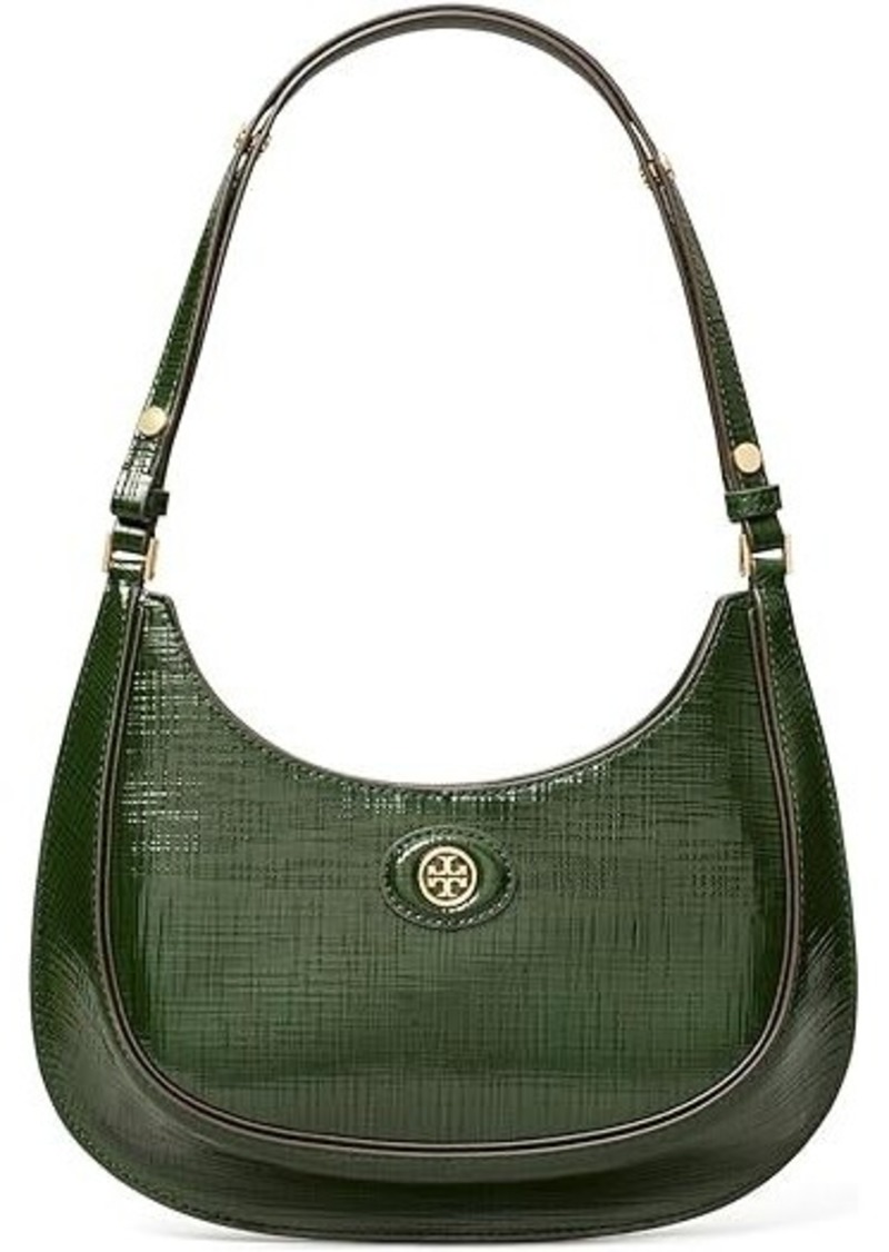 Tory Burch Robinson Crosshatched Convertible Crescent Bag