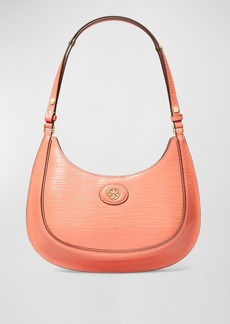 Tory Burch Robinson Crosshatched Convertible Crescent Shoulder Bag