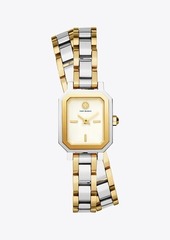 Tory Burch Robinson Mini Watch, Two-Tone Gold/Stainless Steel