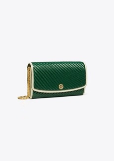 Tory Burch Robinson Patent Quilted Chain Wallet