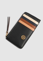 Tory Burch Robinson Pebbled Top-zip Card Case