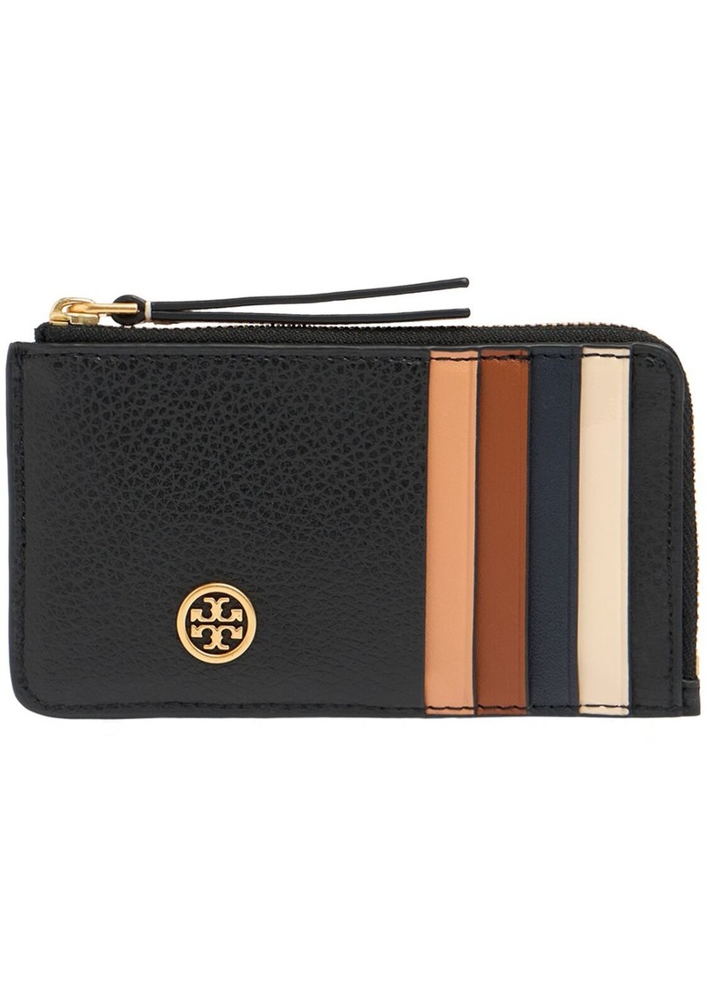 Tory Burch Robinson Pebbled Top-zip Card Case