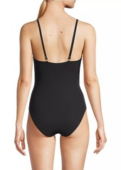 Tory Burch Ruched One-Piece Swimsuit