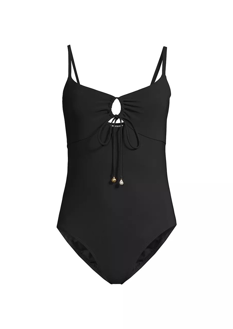 Tory Burch Ruched One-Piece Swimsuit