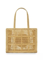 Tory Burch Small Ella Crochet Straw Tote Bag