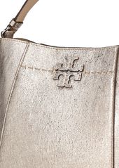 Tory Burch Small Mcgraw Metallic Leather Bucket Bag