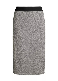Tory Burch Speckled Knit Pull-On Midi Skirt