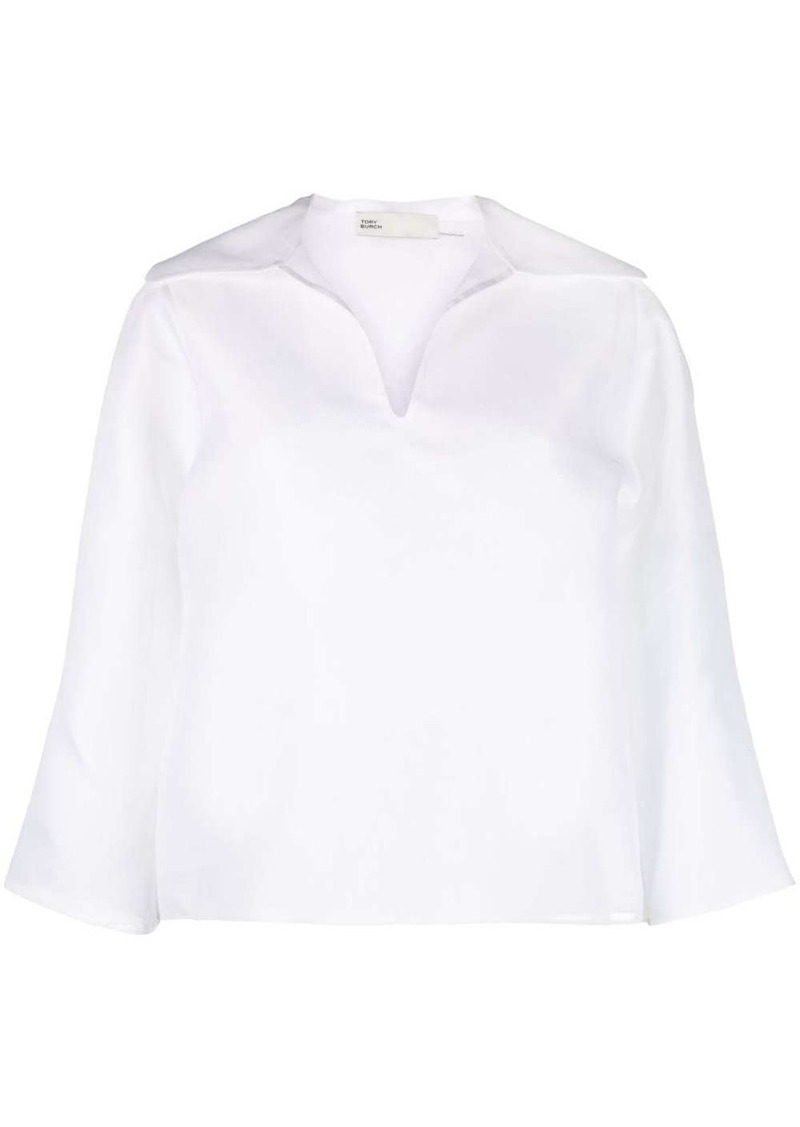 Tory Burch spread-collar silk shirt