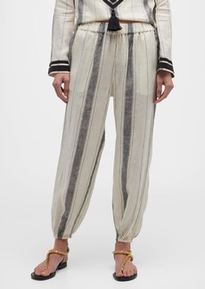 Tory Burch Striped Linen Beach Pants
