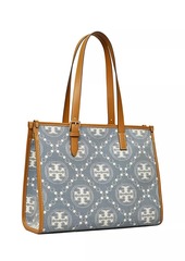 Tory Burch Small T Monogram Denim Tote