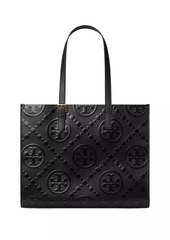 Tory Burch T Monogram Embossed-Leather Tote Bag