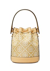 Tory Burch T Monogram Raffia Mini Bucket Bag