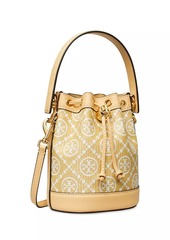 Tory Burch T Monogram Raffia Mini Bucket Bag