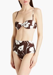 Tory Burch - Floral-print underwired bikini top - Brown - XS