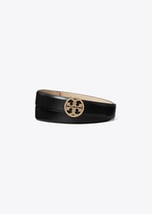 Tory Burch 1" Miller Smooth Leather Pavé Logo Belt