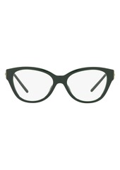Tory Burch 52mm Cat Eye Optical Glasses in Solid Dark Green/Demo Lens at Nordstrom