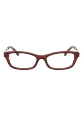 Tory Burch 52mm Square Optical Glasses in Dark Brown/Demo Lens at Nordstrom