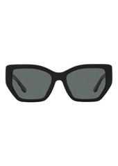 Tory Burch 53mm Polarized Rectangular Sunglasses