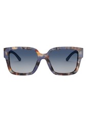 Tory Burch 53mm Square Sunglasses in Blue Pearl/grey Blue Gradient at Nordstrom